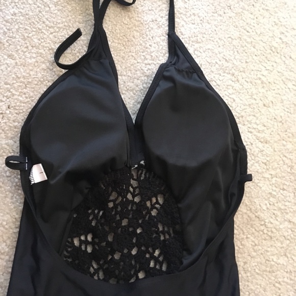 Black backless one piece swim suit - Picture 5 of 5